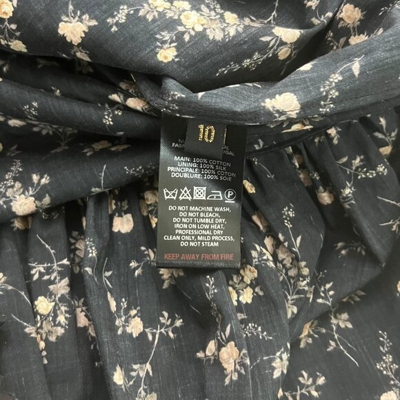 The Vampires Wife Earl Floral Ruffle Layered Midi Dress Black US 6 UK 10 - Picture 9 of 16